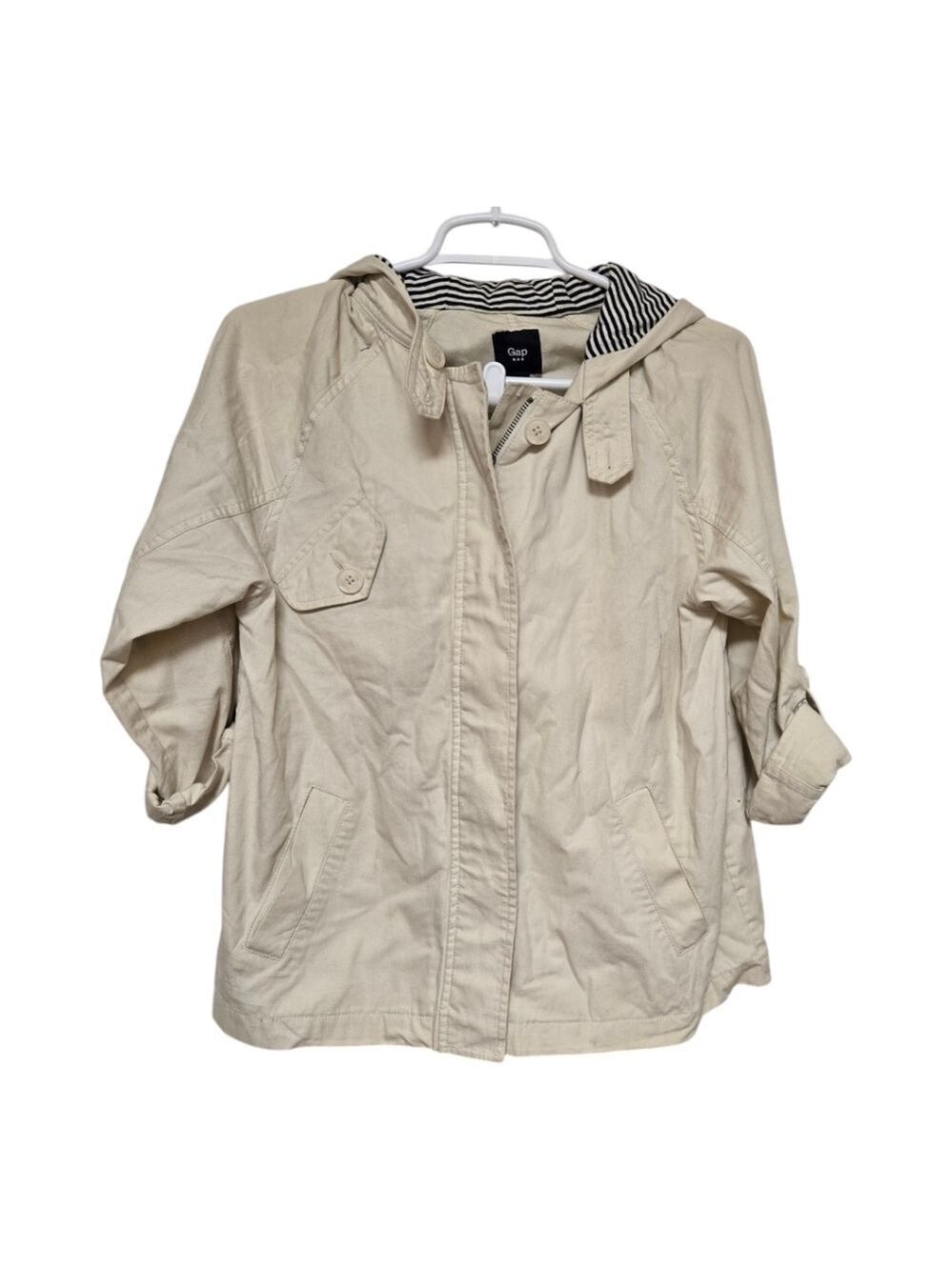 Gap factory jacket women's size small beige anorak chino hidden button full zip